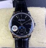 APS Factory Replica Jaeger-LeCoultre Master Ultra Thin Moon Stainless Steel Black Face 39mm 